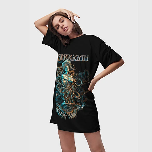 Женская длинная футболка Meshuggah: Violent Sleep / 3D-принт – фото 3