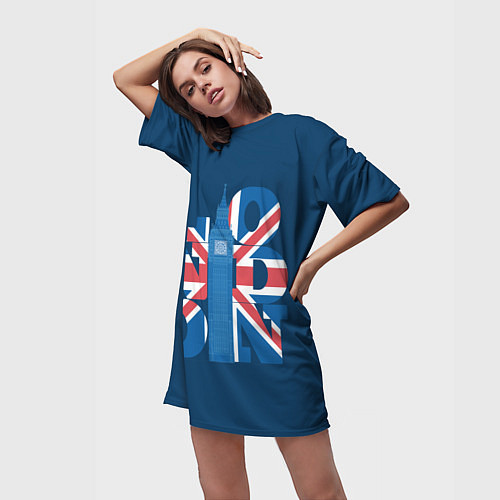Женская длинная футболка London: Great Britain / 3D-принт – фото 3