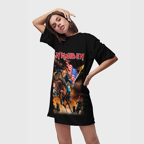 Женская длинная футболка Iron Maiden: USA Warriors / 3D-принт – фото 3