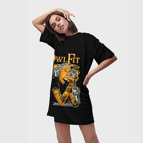 Женская длинная футболка Owl Fit / 3D-принт – фото 3