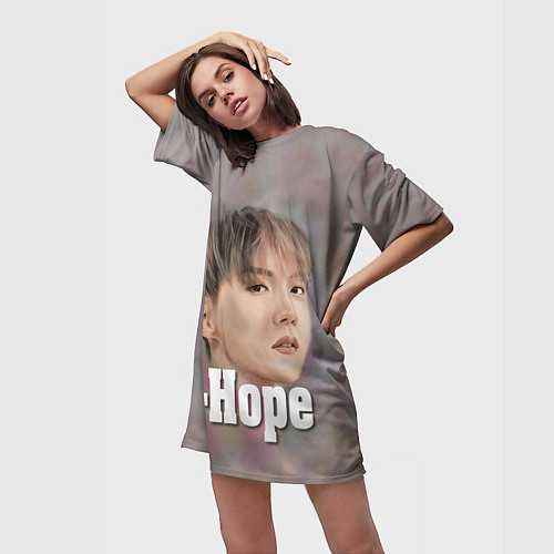 Женская длинная футболка BTS J-Hope / 3D-принт – фото 3
