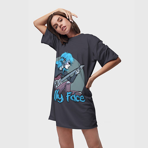 Женская длинная футболка Sally Face: Rock / 3D-принт – фото 3