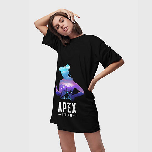 Женская длинная футболка Apex Legends: Lifeline / 3D-принт – фото 3