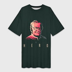 Футболка женская длинная Stan Lee The hero, цвет: 3D-принт