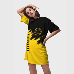 Футболка женская длинная NIRVANA, цвет: 3D-принт — фото 2