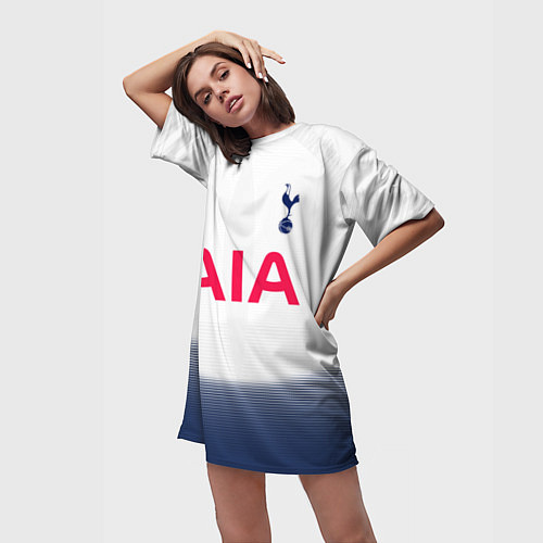 Женская длинная футболка FC Tottenham: Dele Alli Home 18-19 / 3D-принт – фото 3