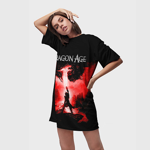 Женская длинная футболка Dragon Age / 3D-принт – фото 3