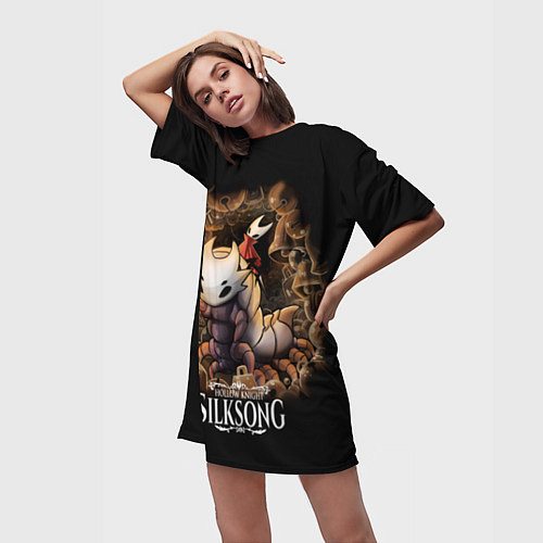 Женская длинная футболка Hollow Knight: Silksong / 3D-принт – фото 3