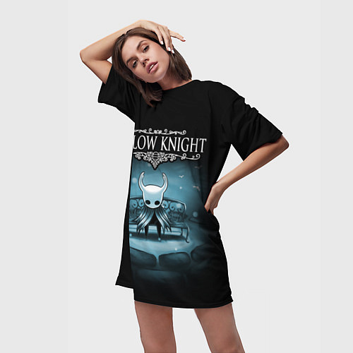 Женская длинная футболка Hollow Knight: Night / 3D-принт – фото 3