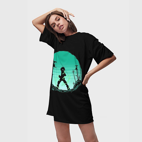 Женская длинная футболка Моя геройская академия / 3D-принт – фото 3