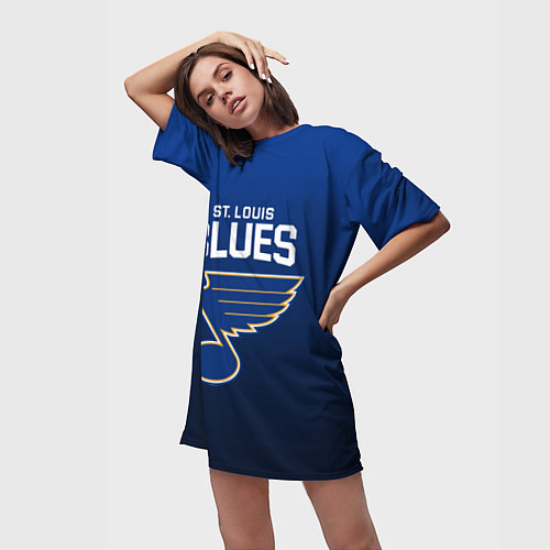 Женская длинная футболка St Louis Blues / 3D-принт – фото 3