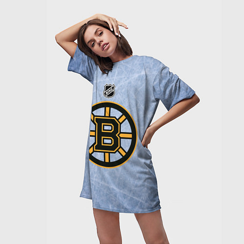 Женская длинная футболка Boston Bruins: Hot Ice / 3D-принт – фото 3