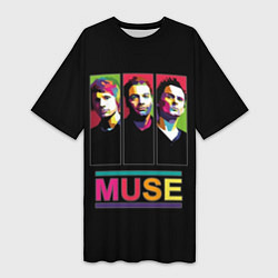 Футболка женская длинная Muse pop-art, цвет: 3D-принт