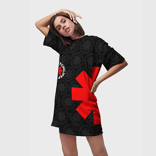 Женская длинная футболка RED HOT CHILI PEPPERS / 3D-принт – фото 3