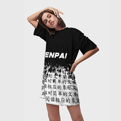Женская длинная футболка SENPAI / 3D-принт – фото 3