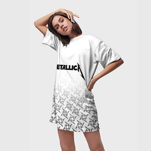 Женская длинная футболка METALLICA / 3D-принт – фото 3
