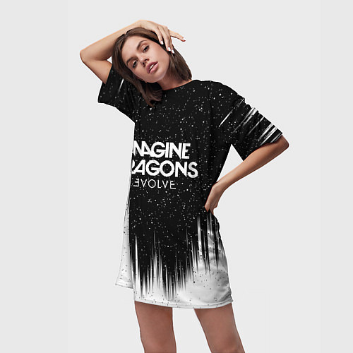 Женская длинная футболка IMAGINE DRAGONS / 3D-принт – фото 3
