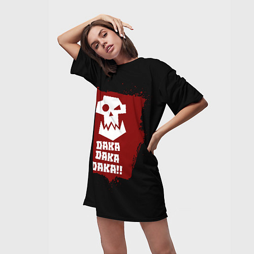 Женская длинная футболка Daka-дакка: орки / 3D-принт – фото 3