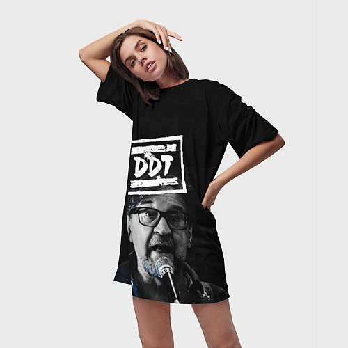 Женская длинная футболка ДДТ / 3D-принт – фото 3