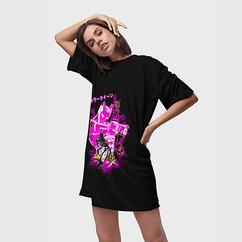 Женская длинная футболка Киллер Квин ЖоЖо / 3D-принт – фото 3