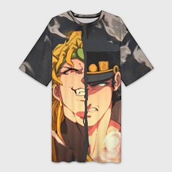 Женская длинная футболка Dio Brando x Jotaro