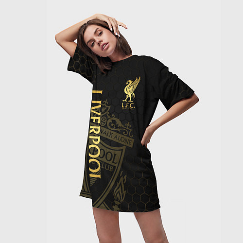Женская длинная футболка Ливерпуль / 3D-принт – фото 3