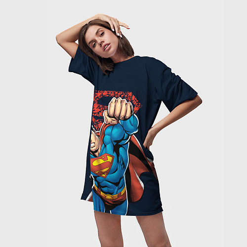Женская длинная футболка Superman / 3D-принт – фото 3