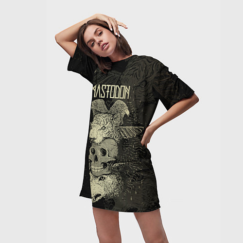 Женская длинная футболка Mastodon / 3D-принт – фото 3