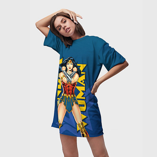 Женская длинная футболка Wonder Woman / 3D-принт – фото 3
