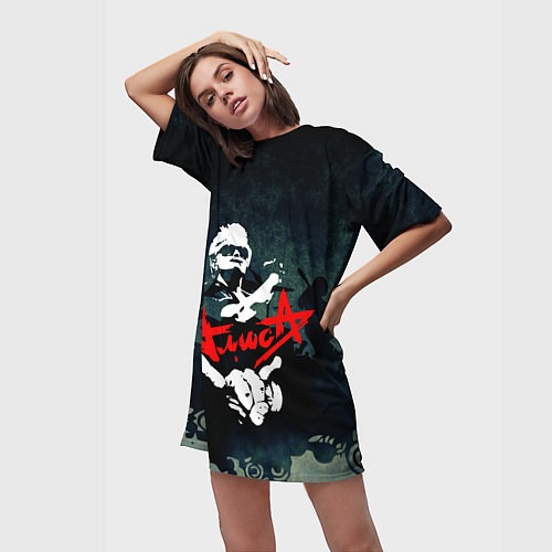 Женская длинная футболка Алиса / 3D-принт – фото 3