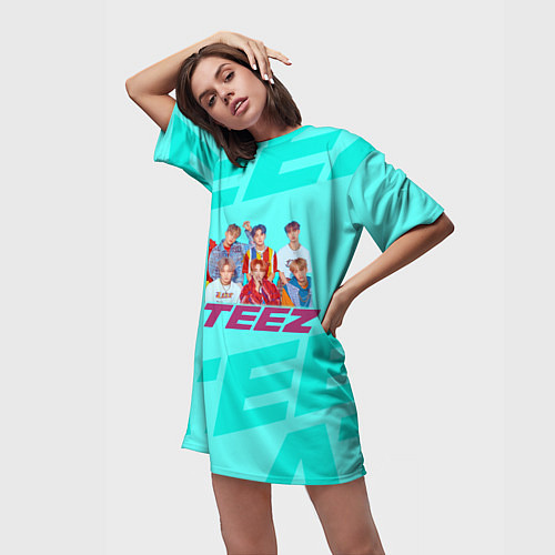 Женская длинная футболка Ateez / 3D-принт – фото 3