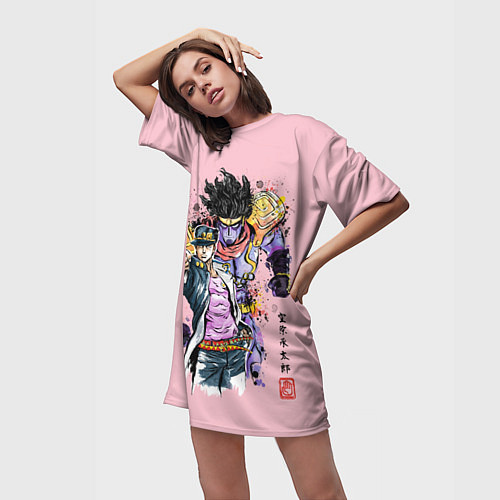 Женская длинная футболка JoJo Bizarre Adventure / 3D-принт – фото 3