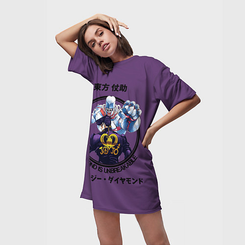 Женская длинная футболка Приключения ДжоДжо / 3D-принт – фото 3