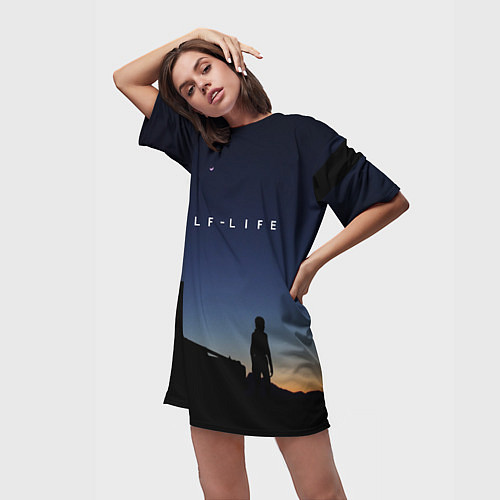 Женская длинная футболка HALF-LIFE / 3D-принт – фото 3