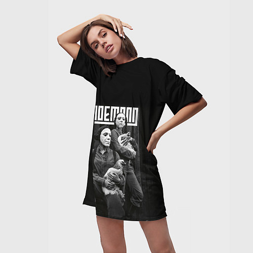 Женская длинная футболка Lindemann / 3D-принт – фото 3