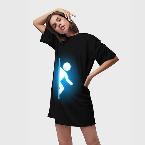 Женская длинная футболка Portal / 3D-принт – фото 3