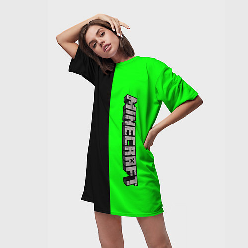 Женская длинная футболка Minecraft / 3D-принт – фото 3