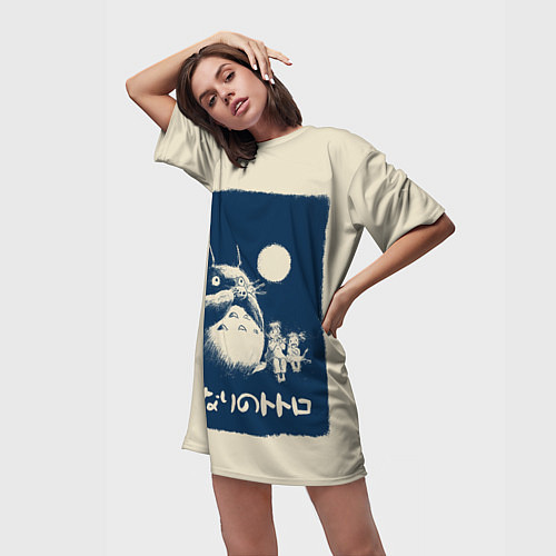 Женская длинная футболка My Neighbor Totoro / 3D-принт – фото 3