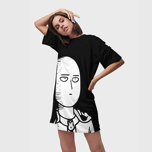 Женская длинная футболка ONE-PUNCH MAN / 3D-принт – фото 3