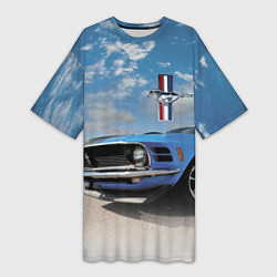 Футболка женская длинная Mustang, цвет: 3D-принт