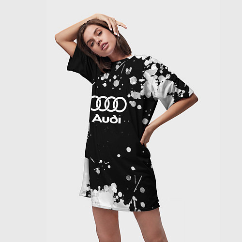 Женская длинная футболка Ауди / 3D-принт – фото 3