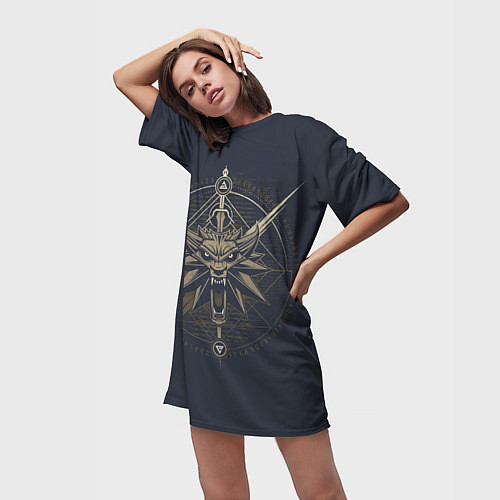Женская длинная футболка Ведьмак 3: Дикая Охота / 3D-принт – фото 3