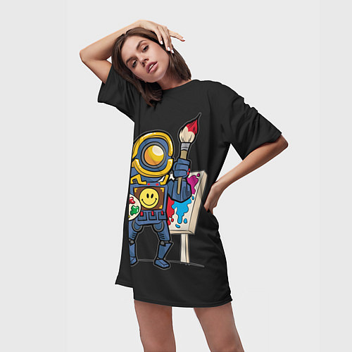 Женская длинная футболка Apex Legends / 3D-принт – фото 3