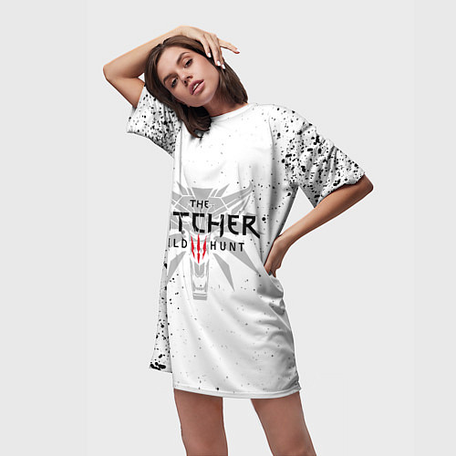 Женская длинная футболка ВЕДЬМАК / 3D-принт – фото 3