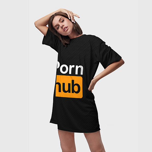 Женская длинная футболка PORNHUB / 3D-принт – фото 3