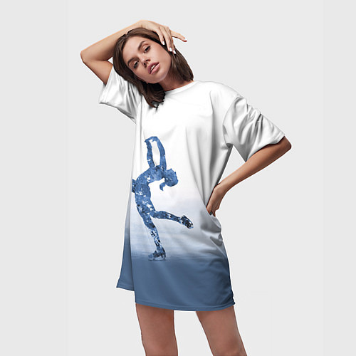 Женская длинная футболка Фигурное катание / 3D-принт – фото 3