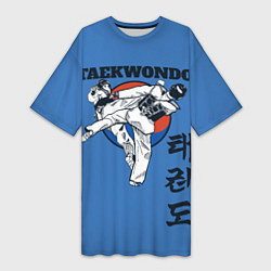 Футболка женская длинная Taekwondo, цвет: 3D-принт