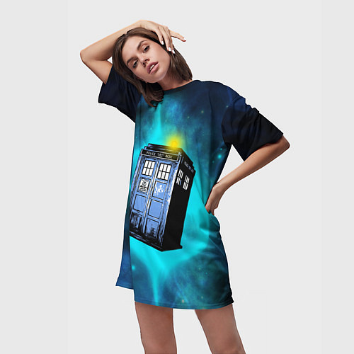 Женская длинная футболка Doctor Who / 3D-принт – фото 3