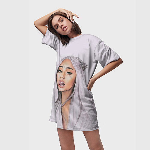 Женская длинная футболка Ariana Grande Ариана Гранде / 3D-принт – фото 3