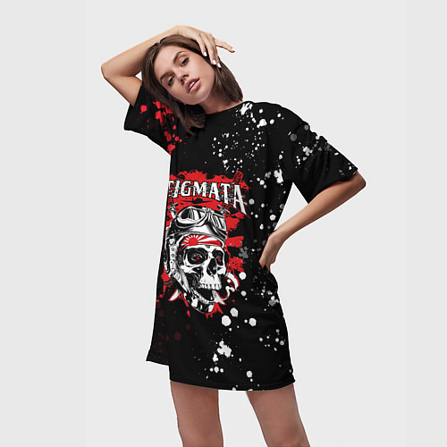 Женская длинная футболка Stigmata / 3D-принт – фото 3